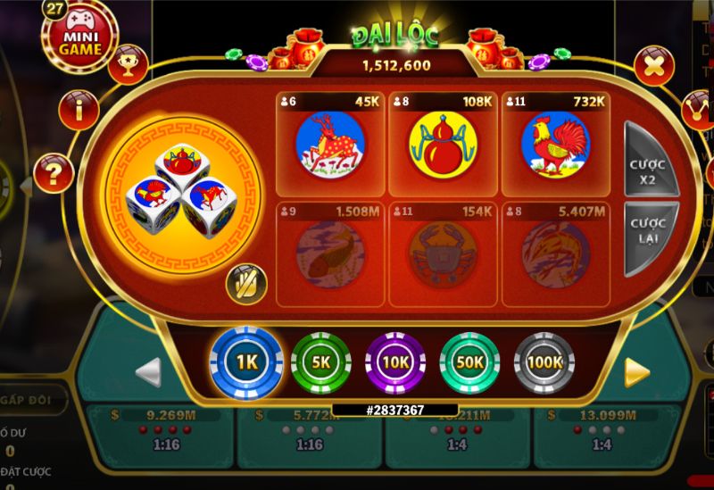 Các kiểu cược trong trò Bầu Cua online khá đa dạng