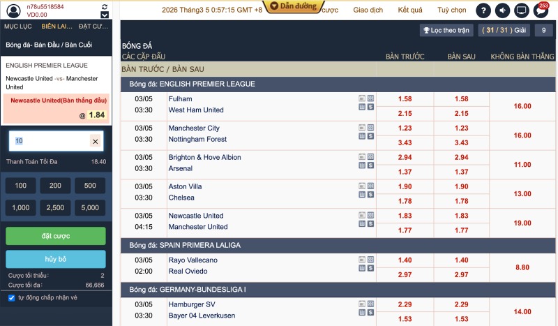 Cách chơi kèo đội ghi bàn trước trực tuyến tại nhà cái Jun88